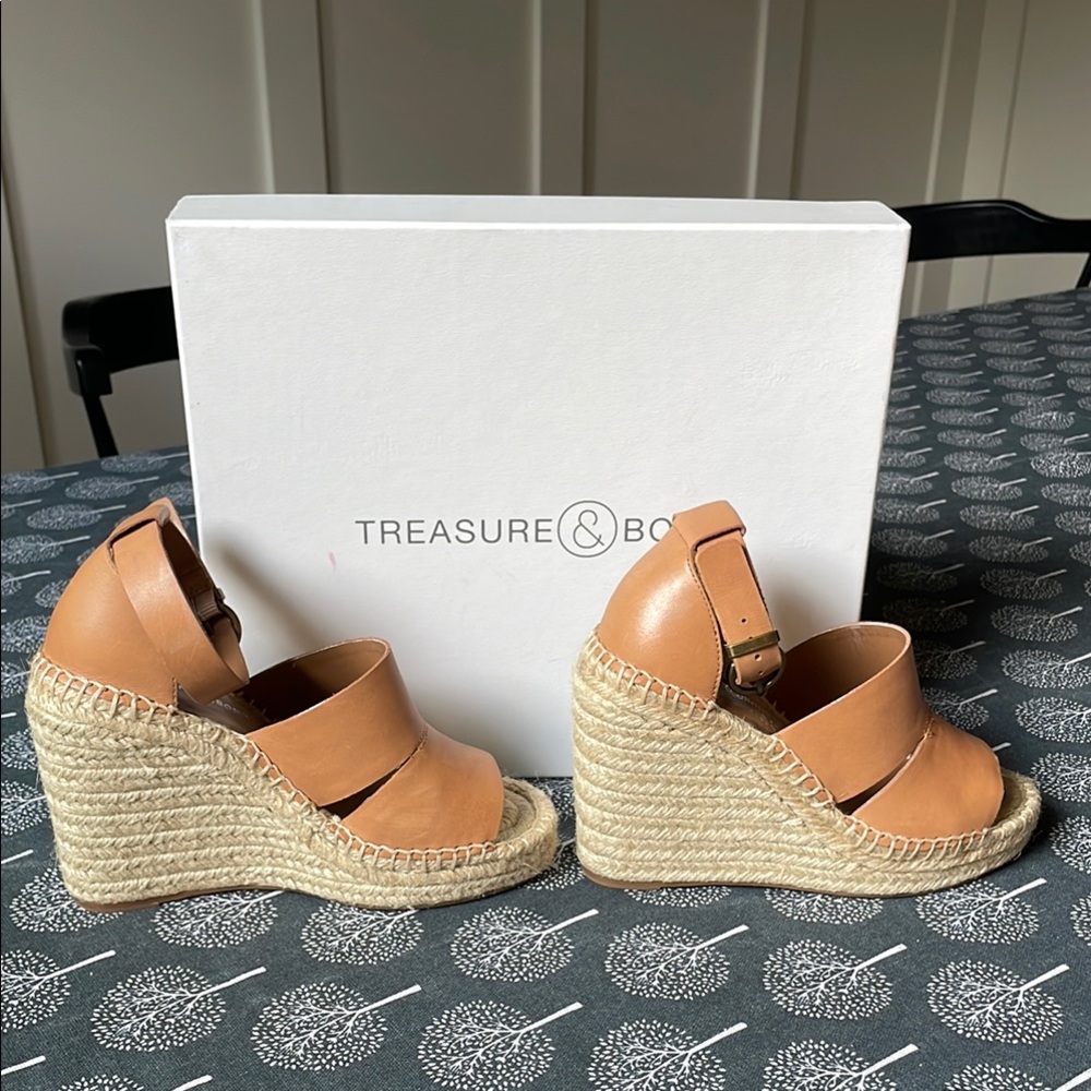Treasure & Bond Tan Espadrille Wedge Sandals